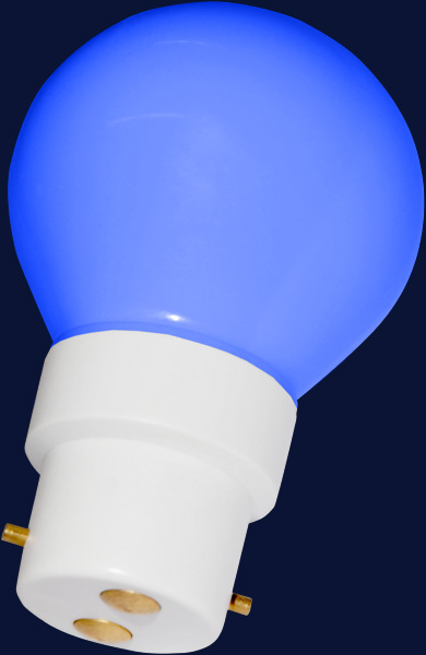 Photo 20 ampoules LED B22 bleues avec globe en polycarbonate bleu 230 V | Ref : 059232
