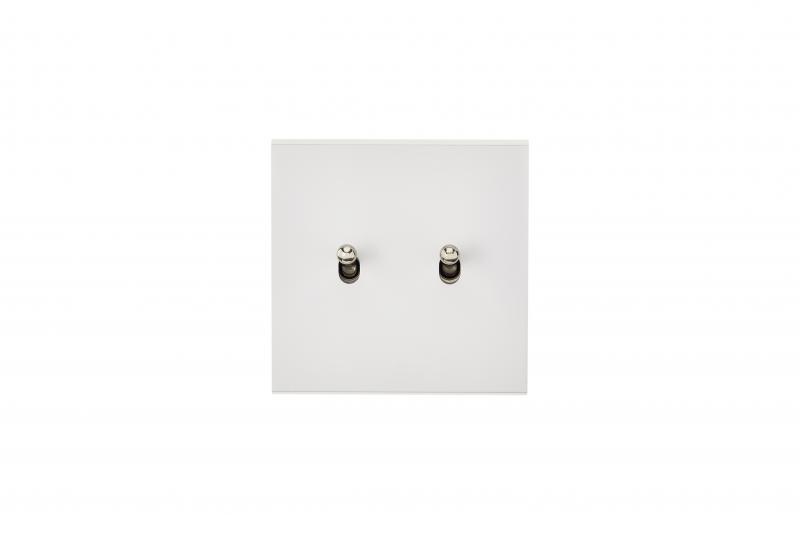 Photo Faade Confidence Laiton  Blanc simple 2 basculeurs sans vis | Ref : 132413M