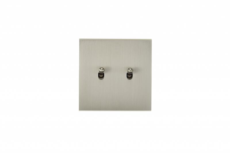 Photo Façade Confidence Laiton Nickel Satiné longues simple 2 basculeurs sans vis | Ref : 132418M