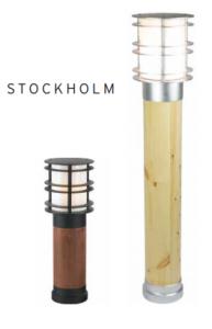 Photo stockholm rouille bois 42w halogene/e27  clii ip55 490mm opale | Ref : 1430RO