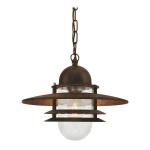 NORLYS Chaine oslo rouille 53w halogene/e27 classe ii ip54 verrerie claire 240ARO