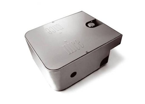 Photo caisson de fondation embouti en acier inox, avec but�e m�canique en ouverture | Ref : MFABBOXI