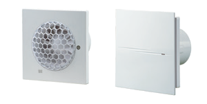 Photo INSPIRE 100 K. arateur silencieux et basse conso. avec faade 2en1. pour mur ou plafond. D=100. avec clapet | Ref : 549070