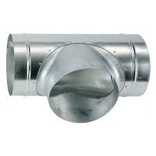 Photo T droit circulaire galva D1=125mm D2=125mm Angle=90 | Ref : 225597
