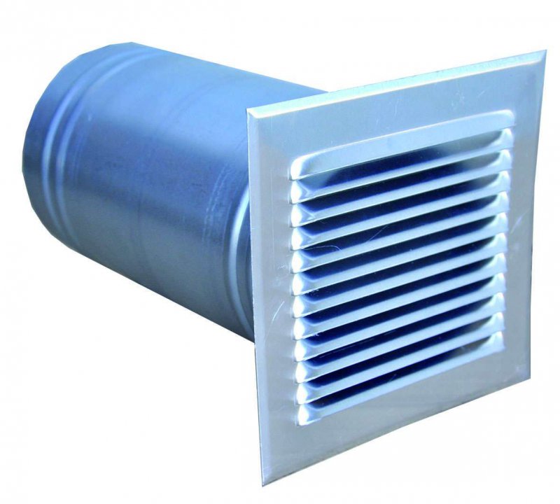 Photo Kit de prise/rejet d'air de faade avec 1 grille  auvent aluminium GAAS et 1 manchon tlescopique galva D=160mm | Ref : 545830