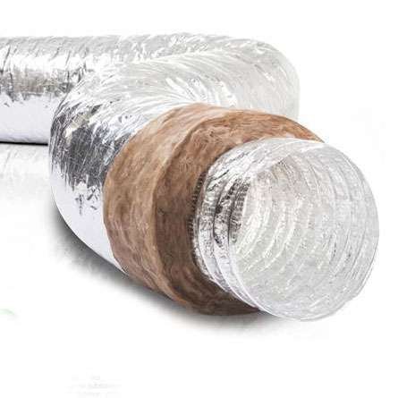Photo SRFAEPH MO/M1 Conduit souple Alu 200 mm ECOSOFTisol phonique 25 mm class M0M1 d=200mm longueur=10000mm | Ref : 548182