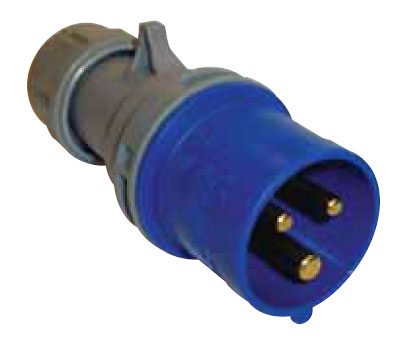 Photo Fiche mle 16A mobile Ph+N+T 230V CEI 6h IP44 bleu connexion auto | Ref : 013-6TT      