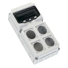 Photo Coffret 4 découpes vide 10 modules 471x230x158mm IP44/IP67 IK08 | Ref : 15851004