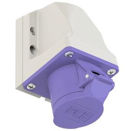 Photo Prise saillie 24VAC 16A 2 poles IP44. Entre arrire M25 et par le fond | Ref : 162V