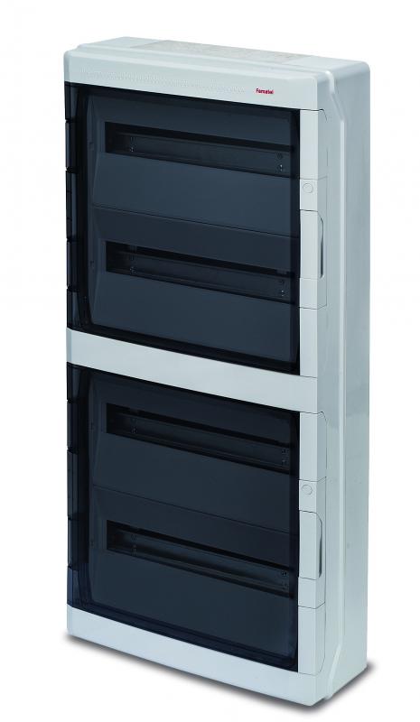 Photo Tableau tanche 72 modules 4 ranges IP65 IK08 878x430x160 + 3 SPT | Ref : 39072