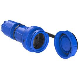Photo Fiche femelle 2P+T 16A IP66/68 NAUTILUS avec couvercle de protection | Ref : 20241-BC