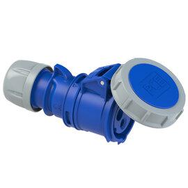 Photo Prise mobile 32A femelle Ph+N+T 230V CEI 6h IP67 bleu connexion  vis | Ref : 2232-6