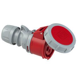 Photo Prise mobile 32A 3Ph+T 400V CEI 6h IP67 rouge  connexion auto | Ref : 2242-6TT     