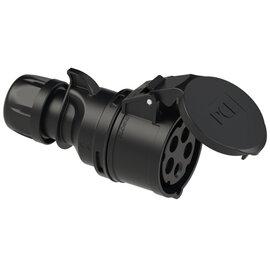 Photo Fiche femelle mobile 32A 5 pôles 6h IP44 noire Midnight | Ref : 225-6X