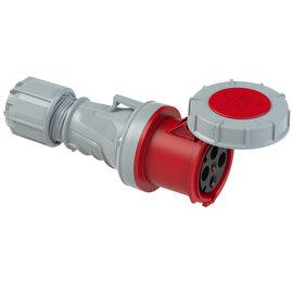 Photo Prise mobile 63A femelle 3Ph+T 400V CEI 6h IP67 rouge connexion  vis | Ref : 2345-6       