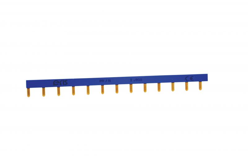 Photo Peigne unipolaire 80A Neutre/bleu pour disjoncteur Ph/N 13 modules | Ref : PR/N