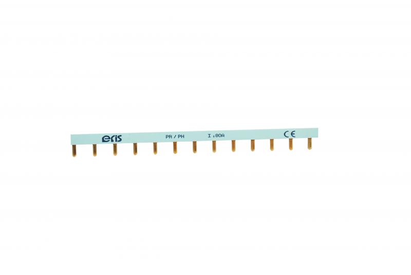 Photo Peigne unipolaire 80A Phase/gris pour disjonceur Ph/N - 13 modules | Ref : PR/PH