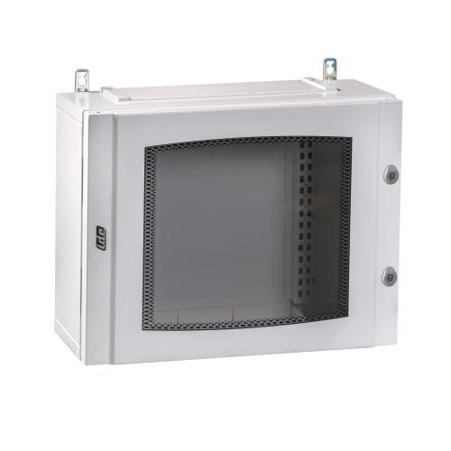 Photo Coffret 48-72 modules 2R-3R IP40 porte transparente IK09 RAL 9003 | Ref : 40SUP48-72PT