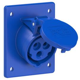 Photo Prise 3 poles 16A encastrée plastron 80x97mm IP44 6h | Ref : 413-6F8