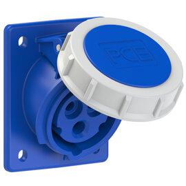Photo Prise 3 poles 16A encastrée plastron 70x85mm IP67 6h 240VAC bleu | Ref : 4132-6F78