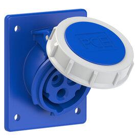 Photo Prise 3 poles 16A encastre plastron 80x97mm IP67 6h | Ref : 4132-6F8