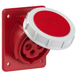 Photo Prise 4 poles 16A encastre plastron 80x97mm IP67 6h | Ref : 4142-6F8