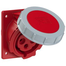Photo Prise 4 poles 32A  encastrer plastron 80x97mm IP67 connexion auto 400VAC rouge | Ref : 4242-6TTF78  