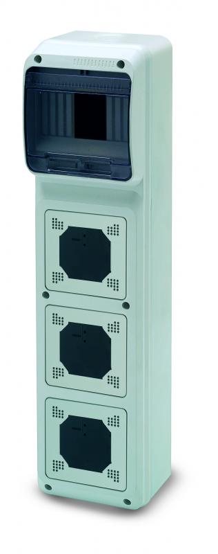 Photo Coffret tanche 6 modules quip de 3 plastrons CEE IK08 | Ref : 3960