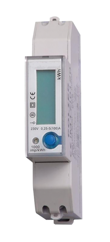 Photo Compteur modulaire avec affichage LCD 100A monophasé pour la sous facturation. Certifié MID - Section phase 25mm2. section neutre 2.5mm2 | Ref : KE10006