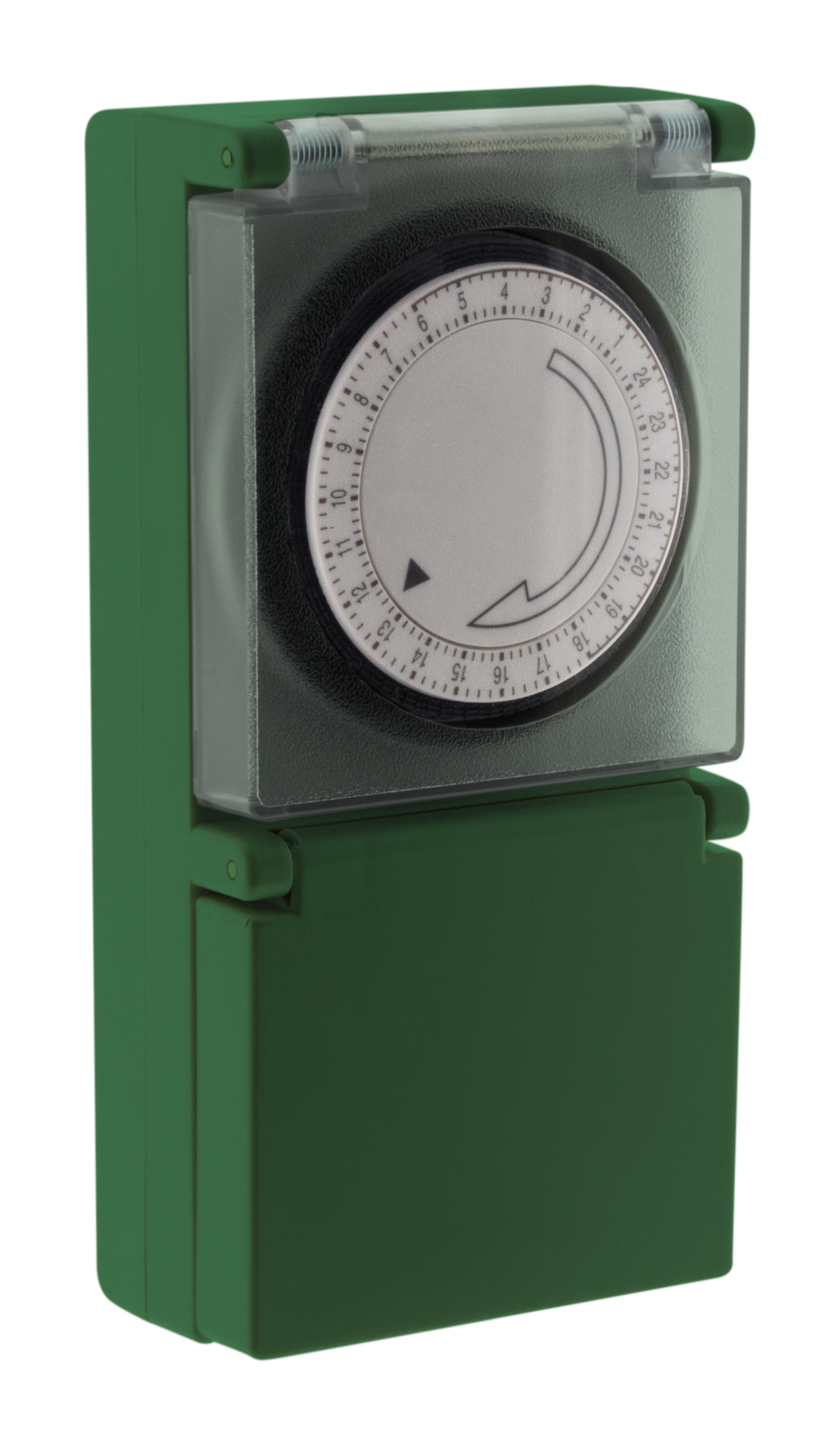 Photo PROGRAMMATEUR MECANIQUE JOURNALIER IP44 VERT ENFICHABLE | Ref : 163030