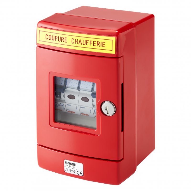 Photo Coffret chaufferie mono quip IP55 rouge | Ref : GW60161