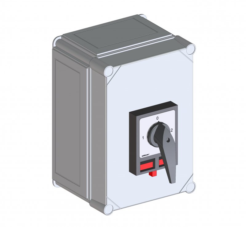 Photo Inverseur de source 63A 4 ples saillie 320x220x180mm IP66. Poigne noire 3 positions cadenassable | Ref : H406-71500-976H1