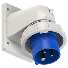 Photo Connecteur mle coud 32A 3 ples IP67 arrive cble par le plastron 90x100mm | Ref : 777232-6     