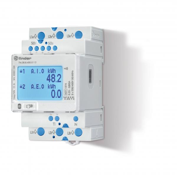 Photo Compteur d'nergie triphas 5  80A. double tarif. digital. MID. NFC | Ref : 7M.38.8.400.0112