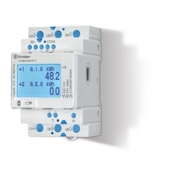 Photo Compteur d'nergie triphas 5  80A. double tarif. digital. MODbus. NFC | Ref : 7M.38.8.400.0212