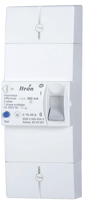 Photo Disjoncteur de branchement  2x15/45A 500mA | Ref : 03612