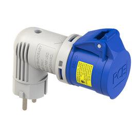 Photo Adaptateur fiche 2P+T 16A coudé prise CEE 3 pôles 16A IP44 | Ref : 9434100