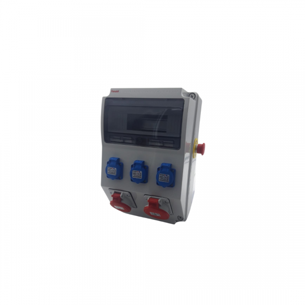 Photo Coffret de chantier 1 PC 4P + 1 PC 5P 32A 3 PC 2P+T NF avec A.U | Ref : CP400-JUMBO-3