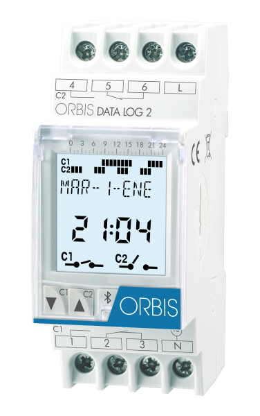 Photo Horloge digitale 230VAC 2 contacts 40 programmes réserve 10 ans | Ref : DATALOG 2 230V