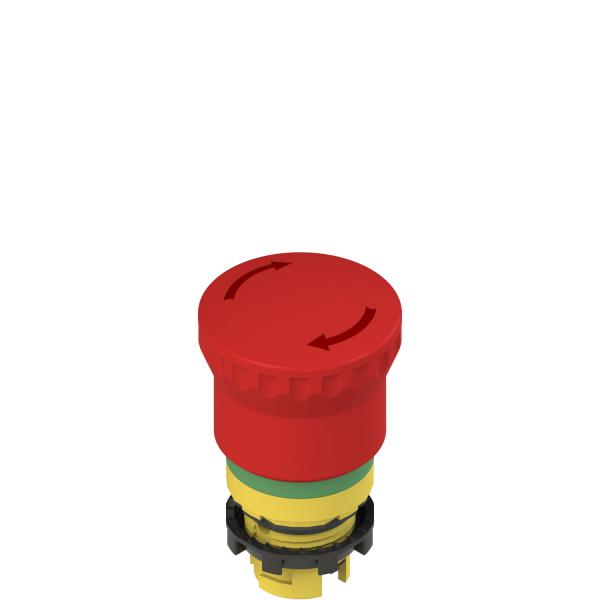 Photo Bouton arrt d'urgence avec dverrouillage par rotation et signalisation verte | Ref : E2 1PERZ4731