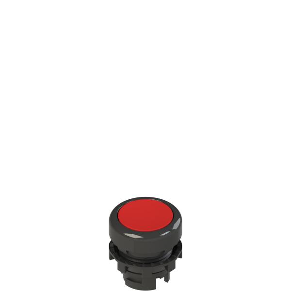 Photo Bouton-poussoir rouge affleurant collerette noire | Ref : E2 1PU2R3210