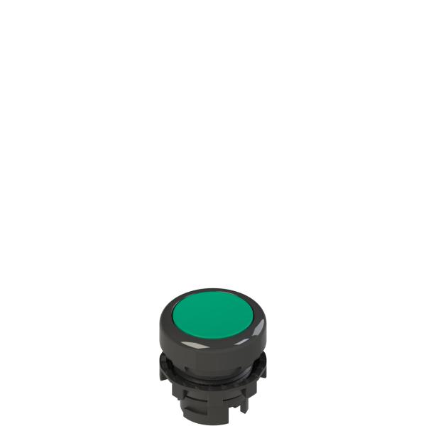 Photo Bouton-poussoir vert affleurant collerette noire | Ref : E2 1PU2R4210