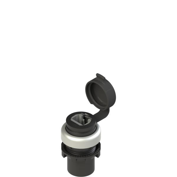 Photo Collerette:Chrom. Connexion arrire:Prise intgre RJ45 femelle. Connexion frontale:Prise intgre RJ45 femelle. Cat. 5e.Degr de protection:IP67 | Ref : E2 1RJ459AAK