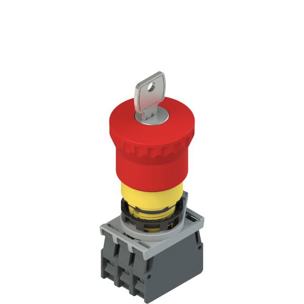 Photo Produit complet avec bouton arrt d'urgence. adaptateur de fixation et contacts | Ref : E2 AC-DXBC1013