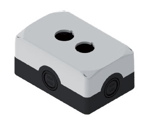 Photo BOITE 2 TROUS D.22 GRIS | Ref : ES32000