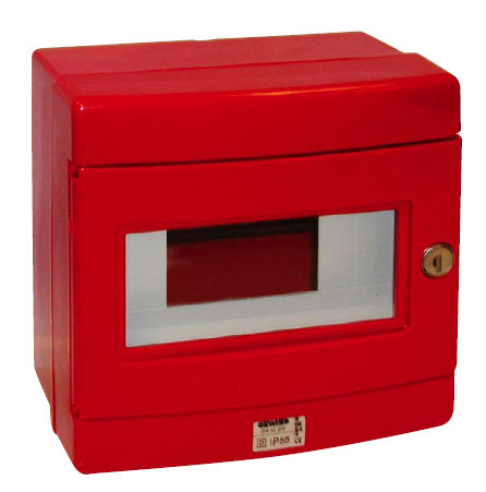 Photo Coffret sécu. 8 modules rouge IP55 | Ref : GW42202
