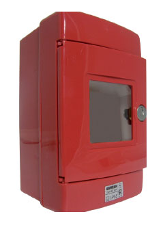 Photo Coffret sécu. Plastron 1 trou diam.22 IP55 rouge | Ref : GW42204