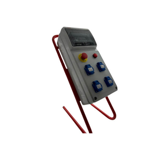 Photo Coffret de chantier 4 prises 2P+T 16A IP54 avec A.U. et support métallique | Ref : P4.416F