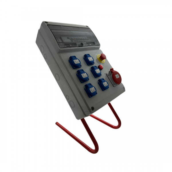 Photo Coffret de chantier 1 PC 5 ples 32A 6 PC 2P+T NF avec pied mtal et A.U. | Ref : P6.1532.616F