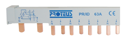 Photo Peigne interDiff 2 poles + 9 Disjoncteur PH/N | Ref : PR/9DI